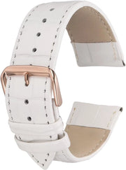 Cinturino orologio in pelle 24mm con disegno a rilievo - bianco rosé - sostituzione per uomini e donne con pennelli a setole - senza pietra preziosa - duraturo e stile.