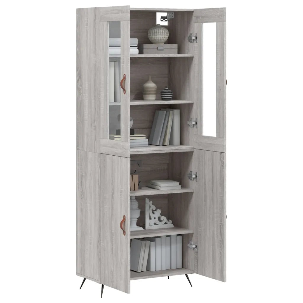 Credenza Grigio Sonoma 69,5x34x180 cm in Legno Multistrato 3198191