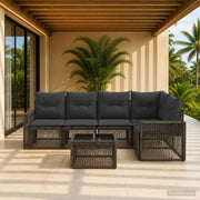Set Divano da Giardino 6 pz Grigio e Grigio Scuro polyrattan 3435125