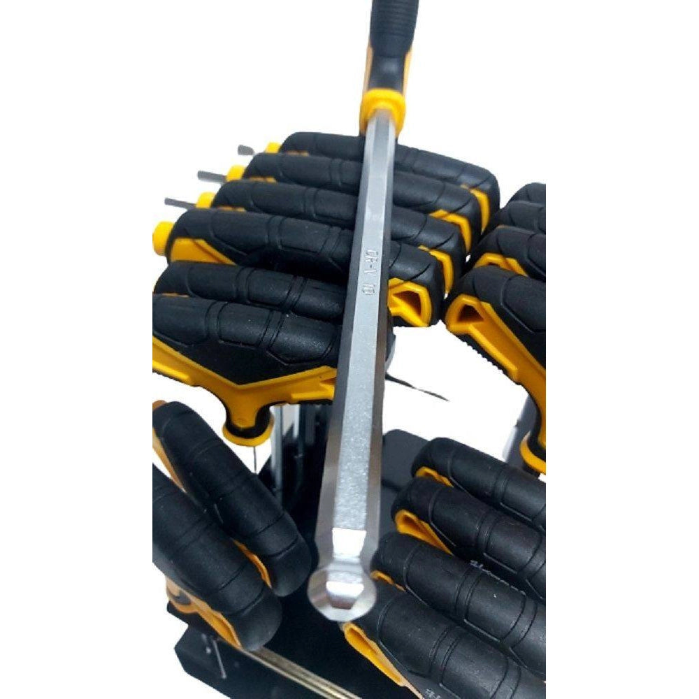 Trade Shop - Kit Serie 18 Chiavi A Brugola Esagonali Con Testa Sferica Torx Cromo Vanadio -