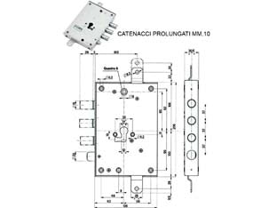 SERRATURA TRIPLICE APPL. SCROCCO CIL.EUR. 85571/37 CATENACCIO + 10- - mm.63 DX (85571D37AN) - 1 pezzi MOTTURA