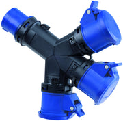 Rosi ADATTATORE INDUSTRIALE A 3 VIE 1001402 spina 2P+T 16A  3 prese 2P+T 16A 230V - IP54