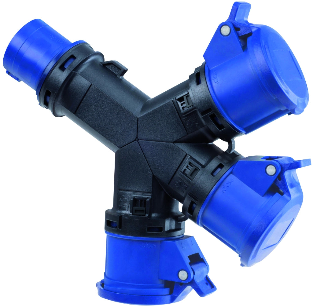 Rosi ADATTATORE INDUSTRIALE A 3 VIE 1001402 spina 2P+T 16A  3 prese 2P+T 16A 230V - IP54