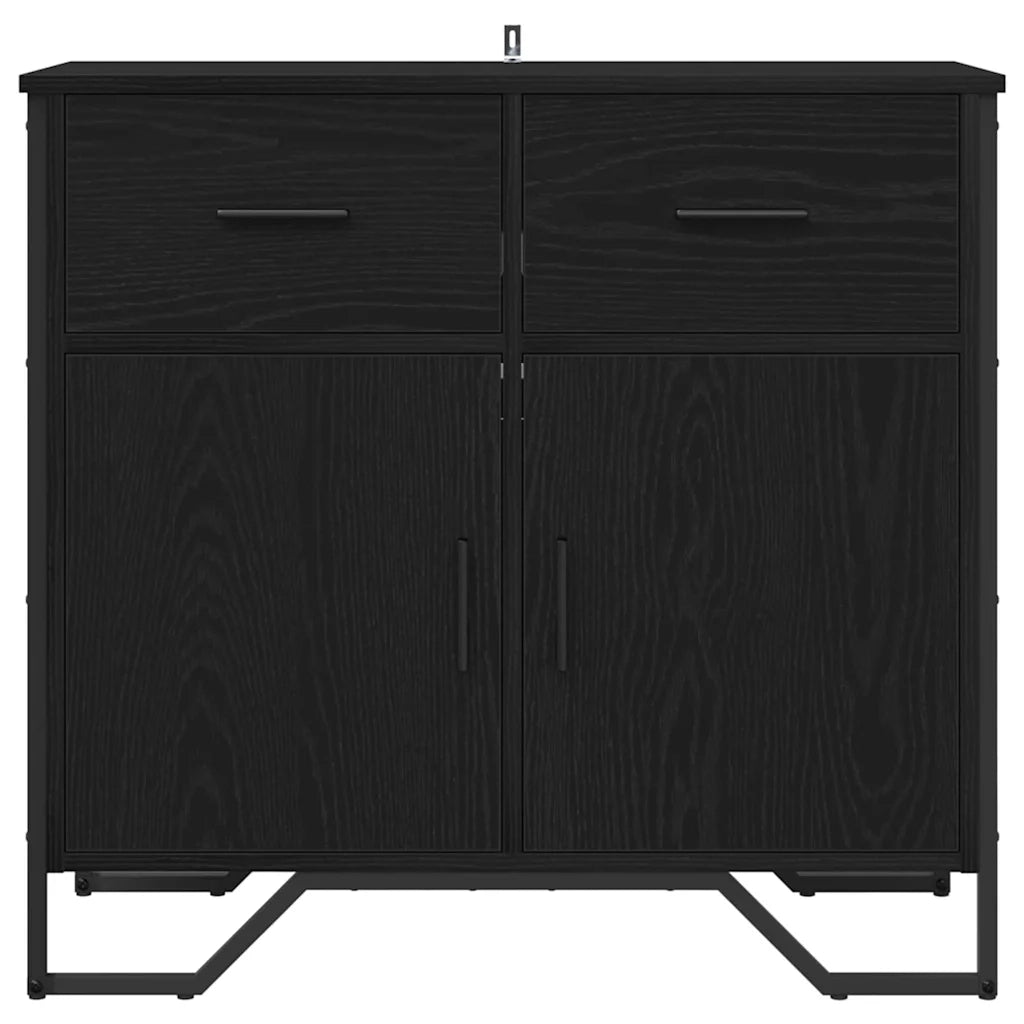 Credenza con cassetto Rovere Nero 79,5 x 35,5 x 74,5 cm