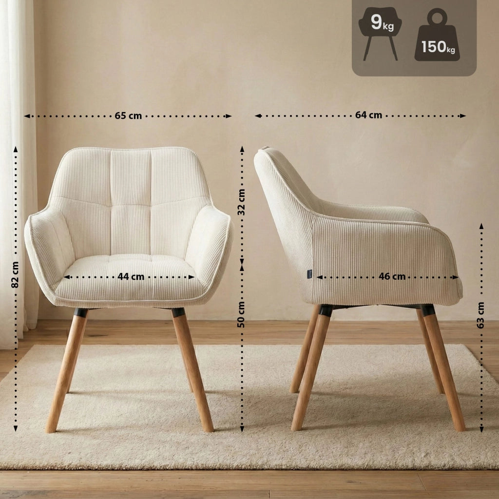Sedia per sala da pranzo Vienna Cord naturale 2