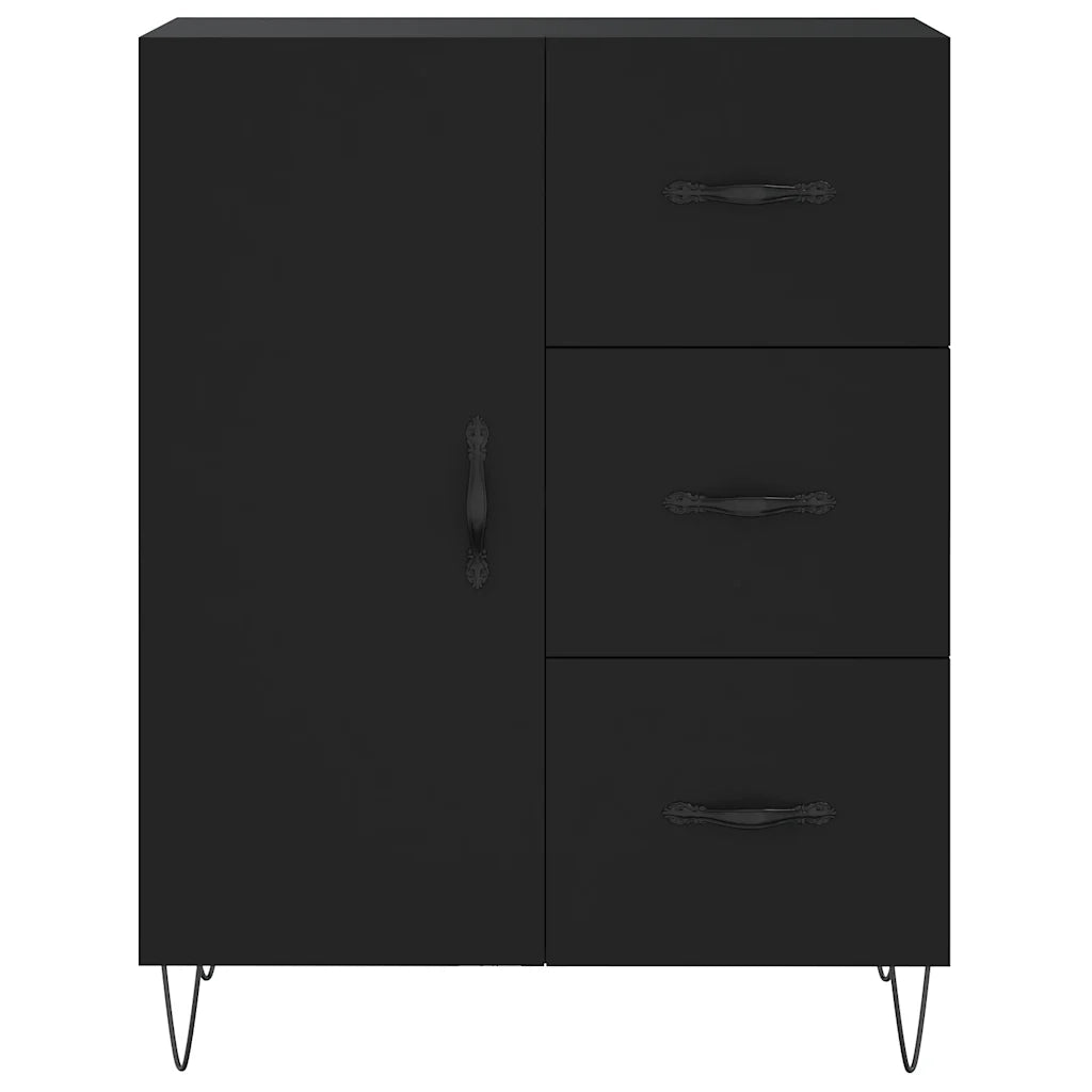 Credenza Nera 69,5x34x90 cm in Legno Multistrato 827909
