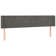 Testiera | Testata ad Orecchio Grigio Scuro 183x16x78/88 cm in Velluto