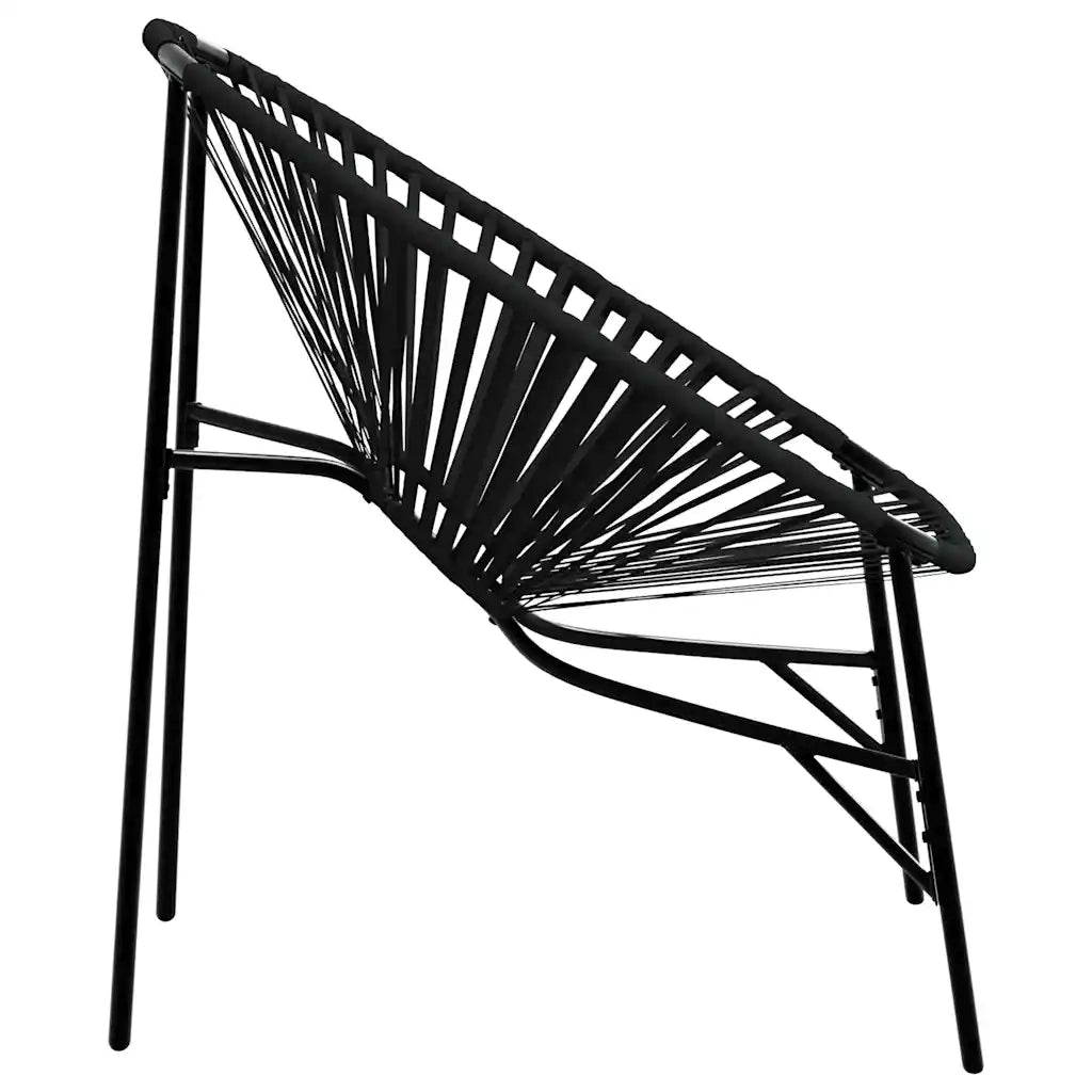 Set di Sedie da Giardino 3 pz | Sedie da Esterno in Polyrattan Nero