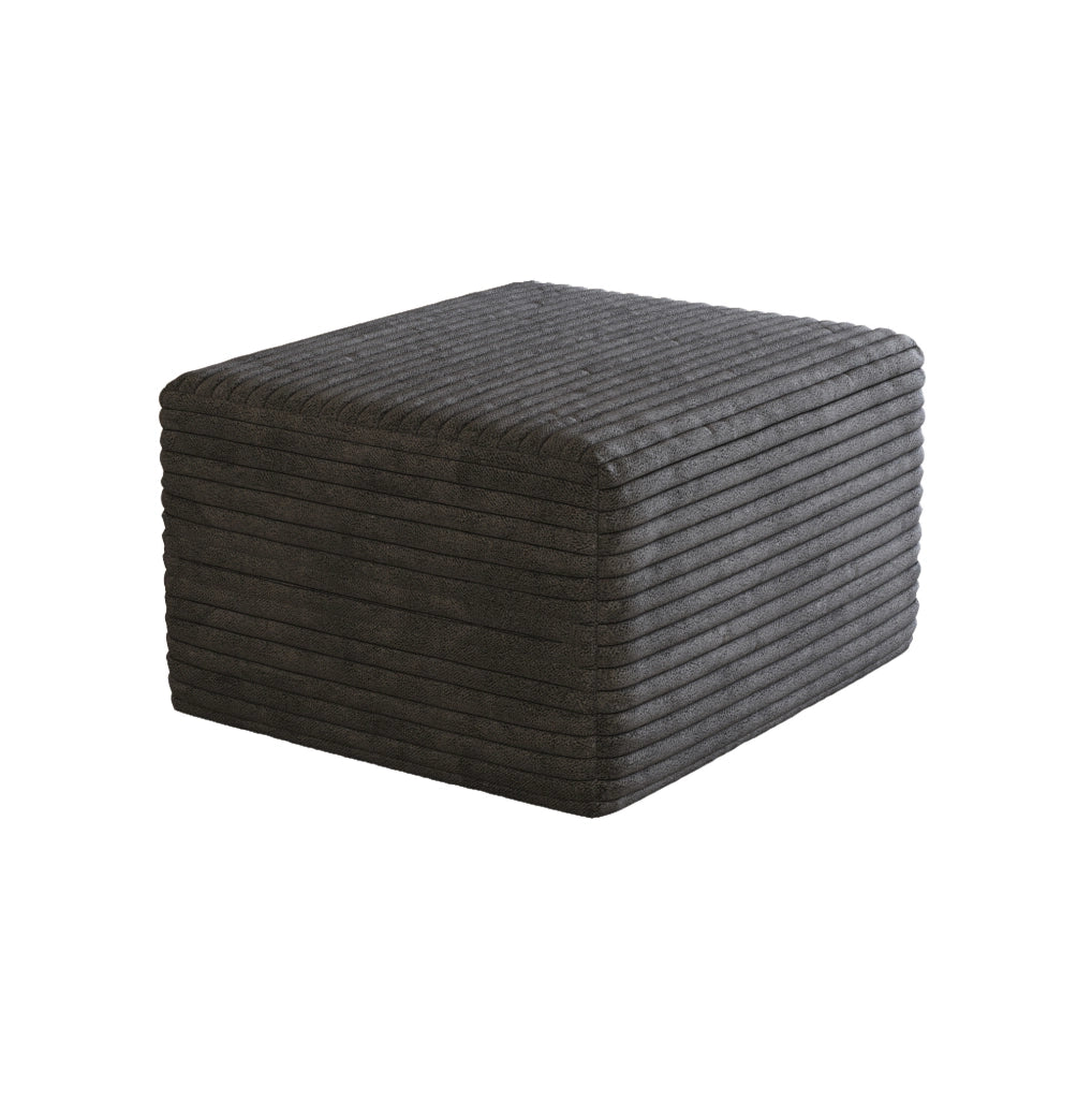 POUF in tessuto grigio scuro, imbottitura in schiuma elastica, 72 cm