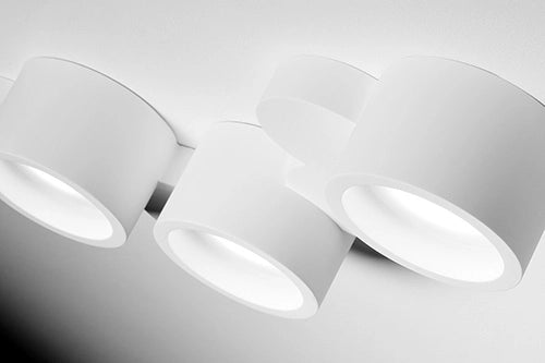 CHIO lampada da soffitto 3 Luci  attacco GX53 In Linea in gesso bianco 45cm
