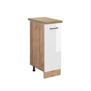 Vicco Armadio cucina dispensa alto Bianco lucido 30 cm , PL Rovere