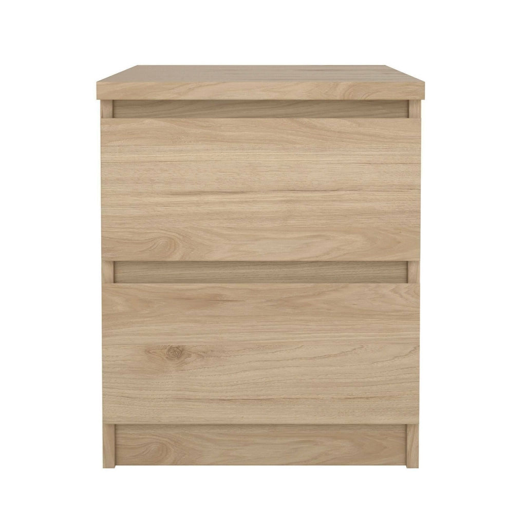 Comodino Daiki, Comò basso, Tavolino da notte, Mensola da letto, 50x40 h50 cm, Rovere