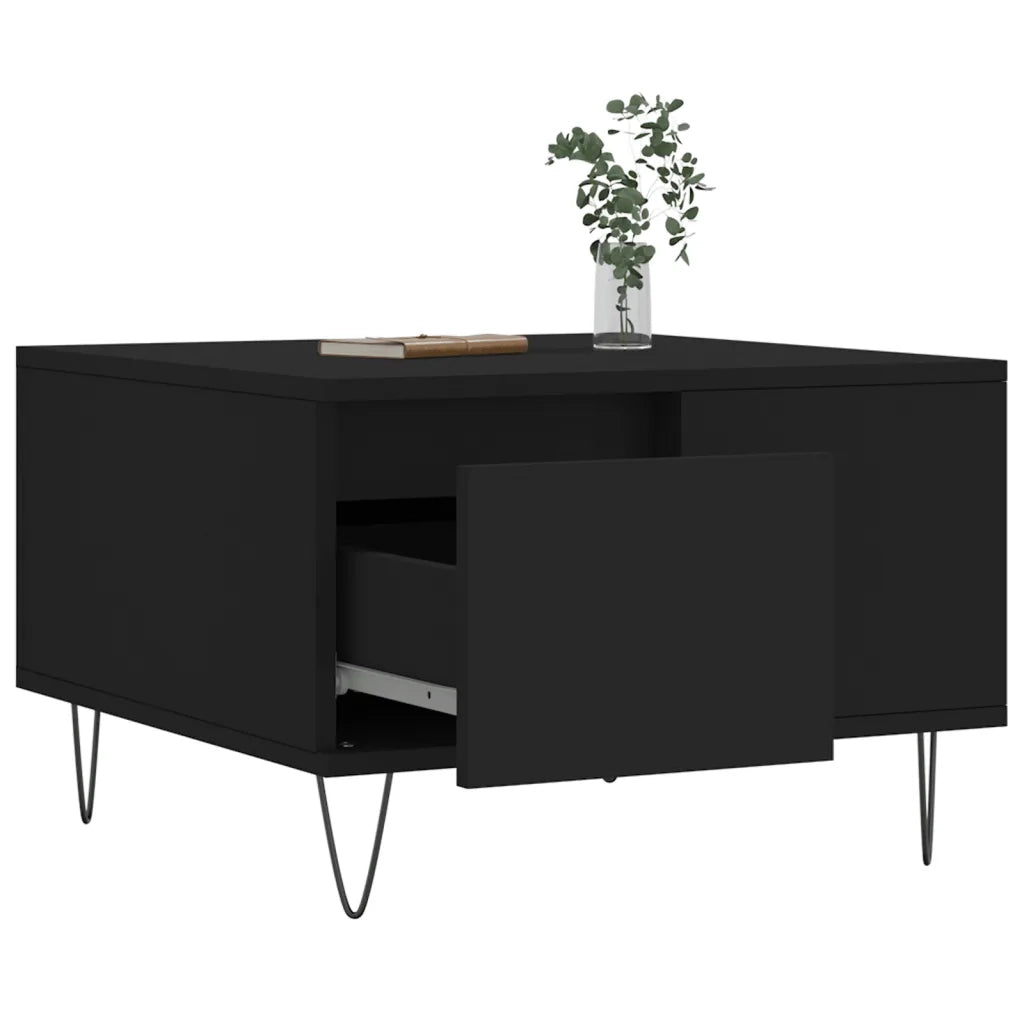 Tavolino da Salotto Nero 55x55x36,5 cm in Legno Multistrato 830757