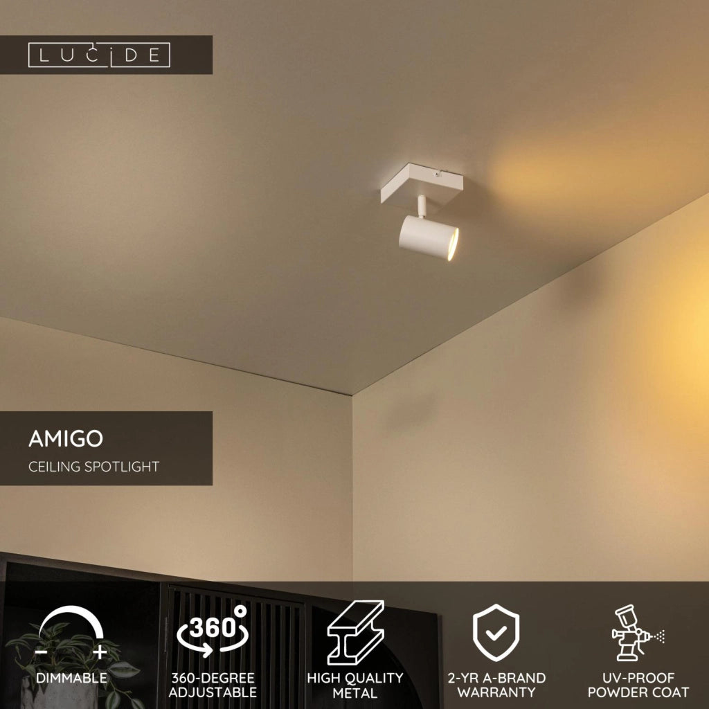 Faretto parete-soffitto AMIGO 1xGU10 bianco Lucide