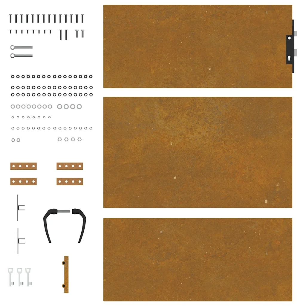 Cancello da giardino 85x125 cm in acciaio Corten 153258