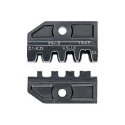 Knipex 97 49 04 Matrici da compressione per connettori piatti aperti non isolati 2,8 + 4,8 mm sezione 0,1 - 2,5 mm² 4 alloggiamenti colore Nero