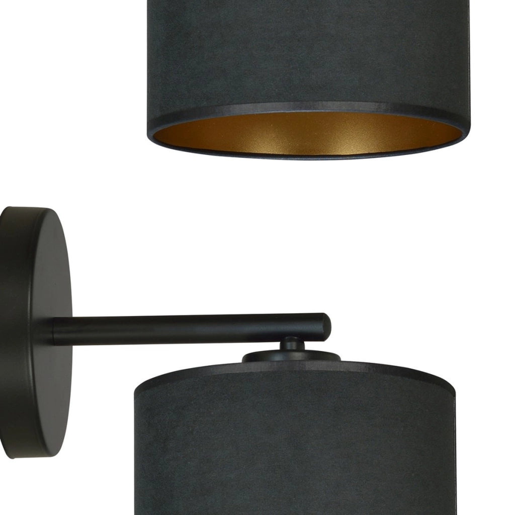 Lampada da parete Hilde in acciaio nero opaco