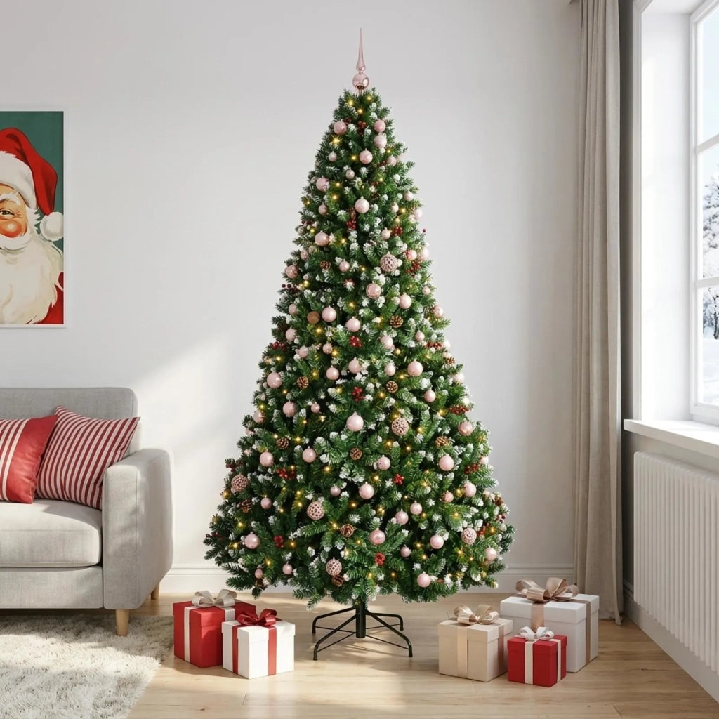 Albero di Natale artificiale verde con palline 210 cm 300 LED 3466738