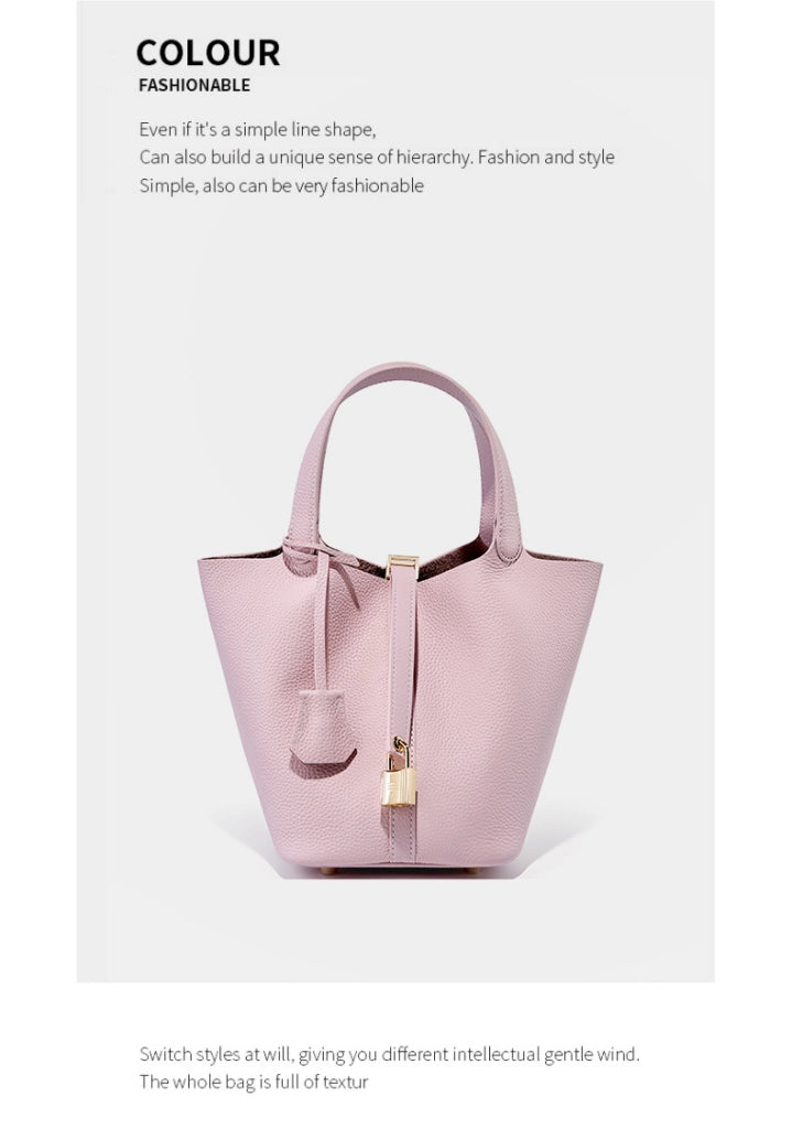 Borsa a mano da donna in vera pelle, a tracolla, a mano, a spalla, rosa