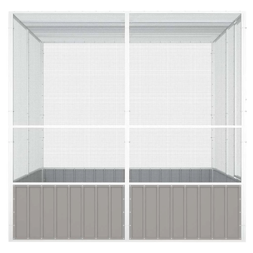 Gabbia per uccelli 213,5 x 217,5 x 211,5 cm acciaio zincato grigio 02_0041704