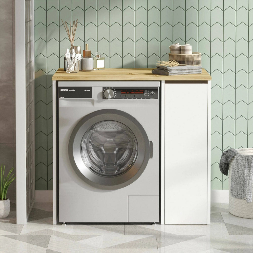 Armadio multiuso grande Axel, Mobile multifunzionale, Mobiletto scarpiera, Guardaroba porta scarpe, 94x60h88 cm, Noce e Bianco