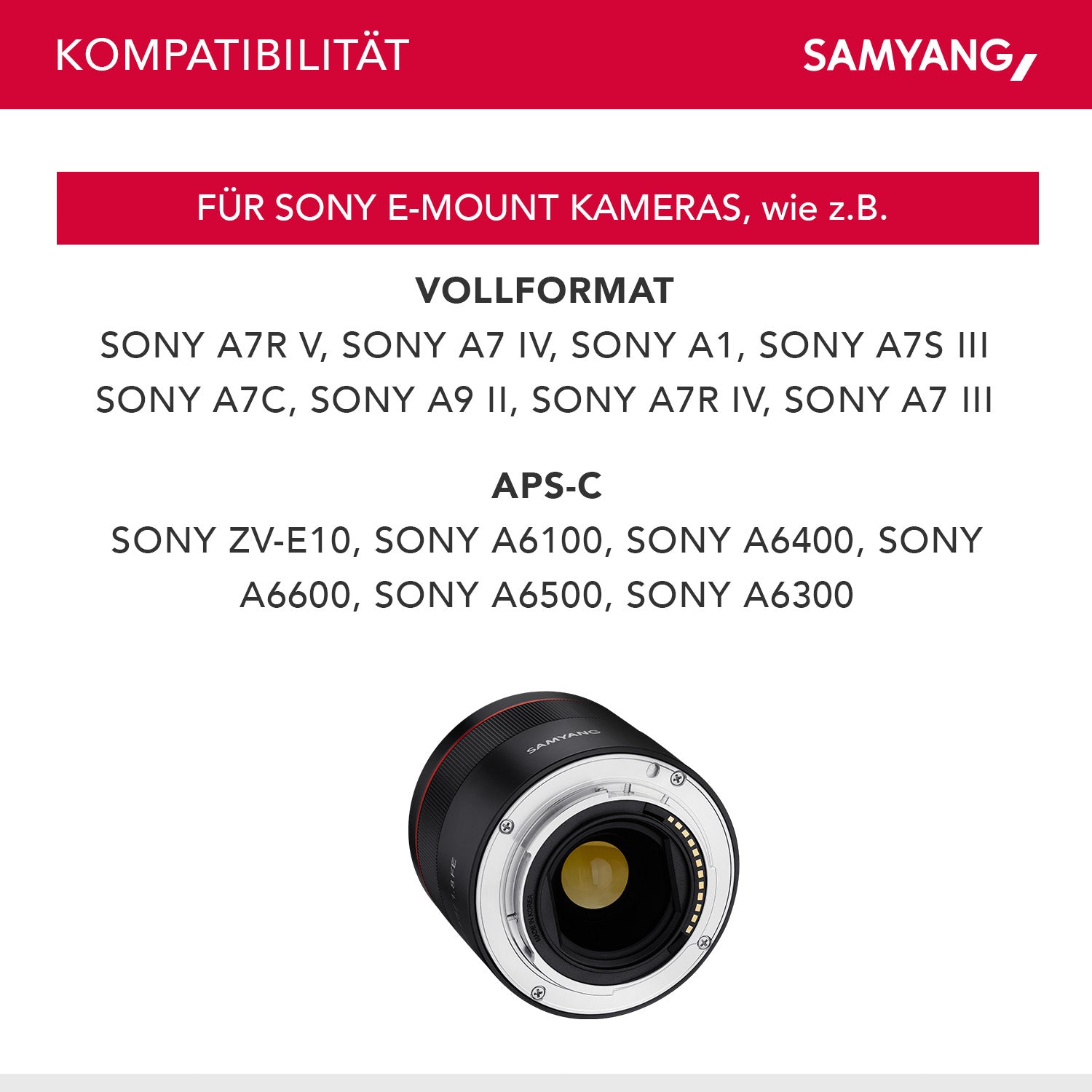 Obiettivo fotografico AF 45 mm compatibile con Sony FE, per full-frame e APS-C, Lunghezza focale fissa, autofocus e angolo di campo di 53°
