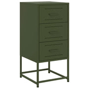 Comodino | Armadio da Notte | Mobiletto da notte Verde Oliva 36x39x78 cm in Acciaio