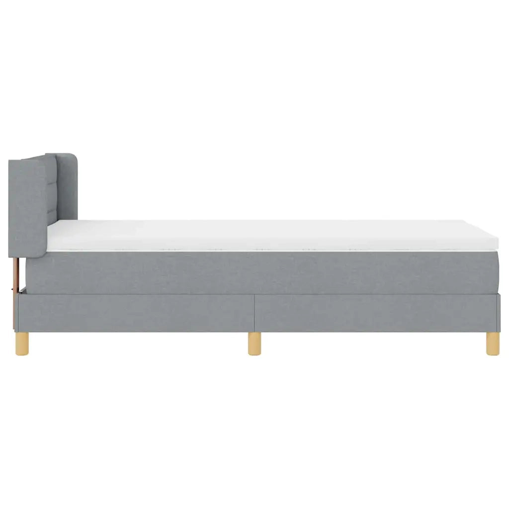 Letto a molle con materasso Grigio chiaro 200 x 90 cm Tessuto 3341209