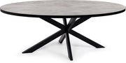 Tavolo da pranzo ovale 'Mees' 240 x 110 cm, colore nero / cemento