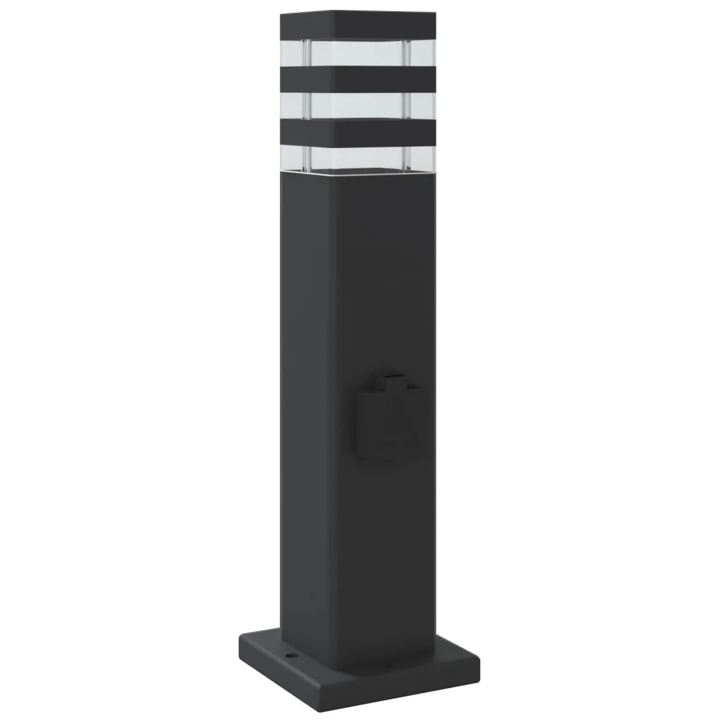Lampada da Terra per Esterni con Presa Nera 50 cm Alluminio CFW5448975