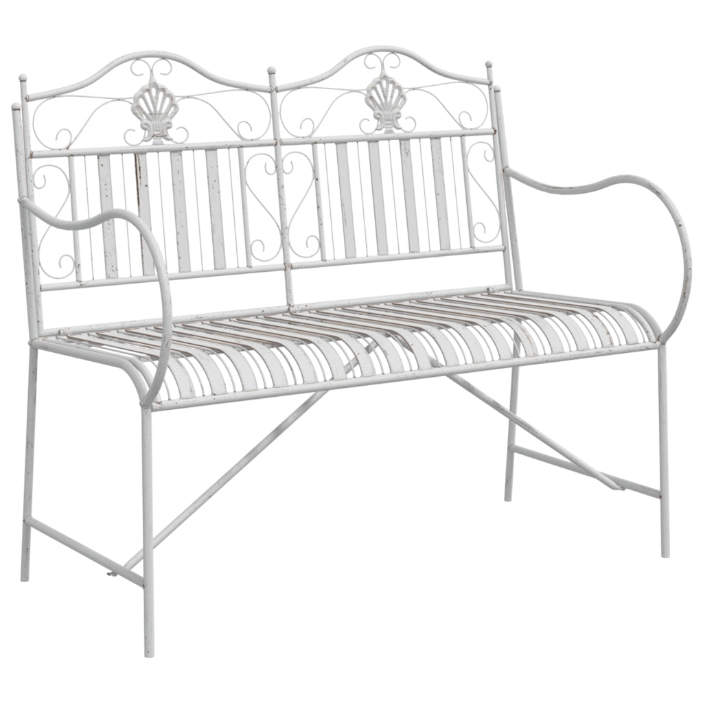 Panchina Bianca Metallo 103.5 x 59 x 89 cm Durevole
