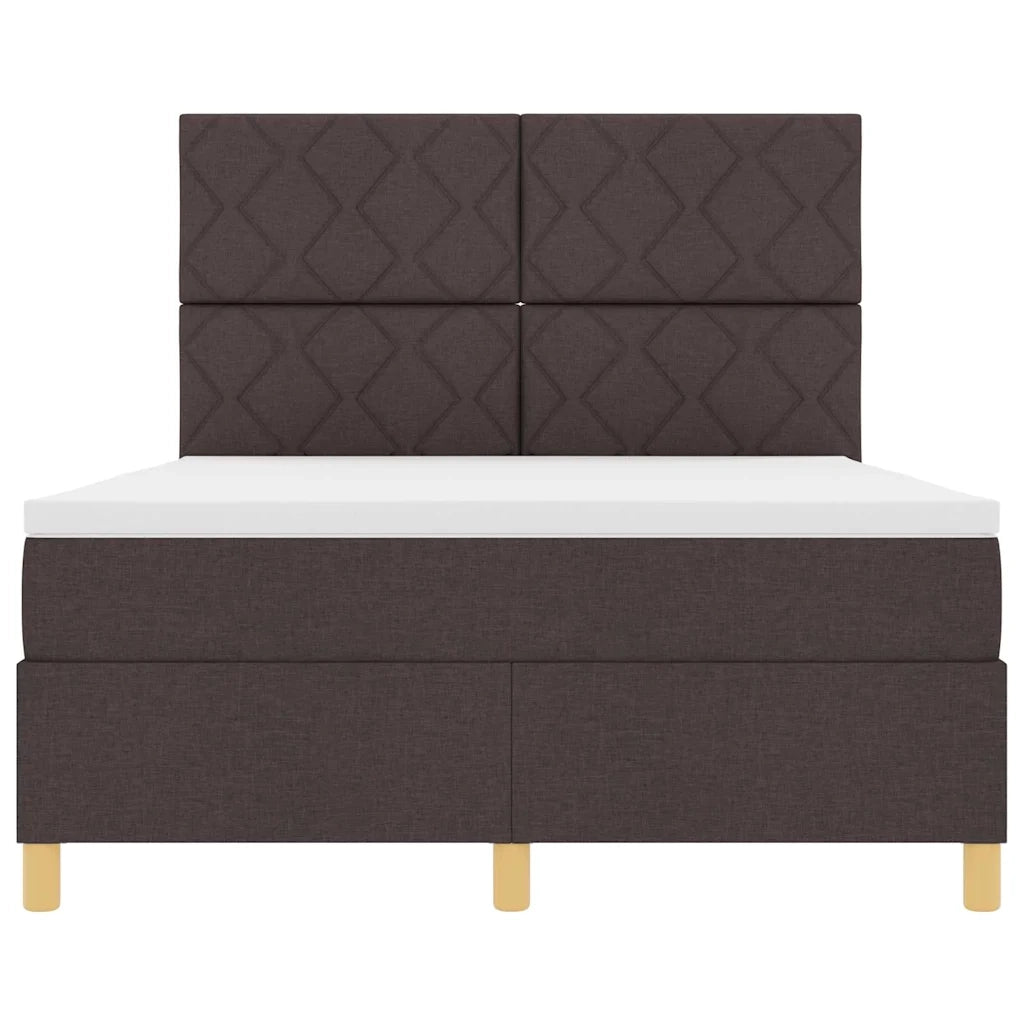 Letto a molle con materasso Marrone Scuro 160 x 200 cm Tessuto 3339710