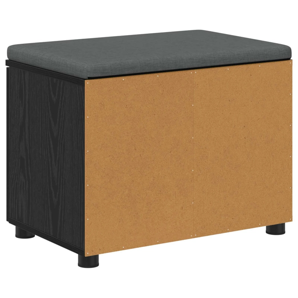Panca per ingresso con cuscino Rovere Nero 60 x 38 x 46 cm 891473
