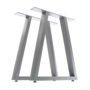 Set 2 gambe per tavolo a trapezio 60x72 cm base tavolo stile industriale grigio