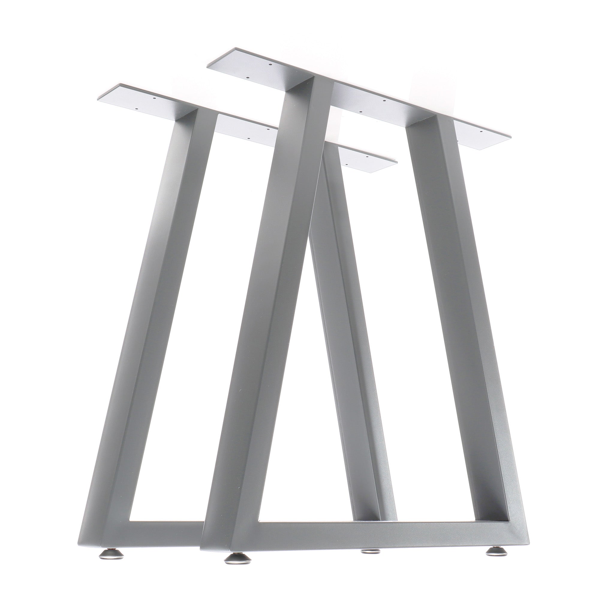 Set 2 gambe per tavolo a trapezio 60x72 cm base tavolo stile industriale grigio