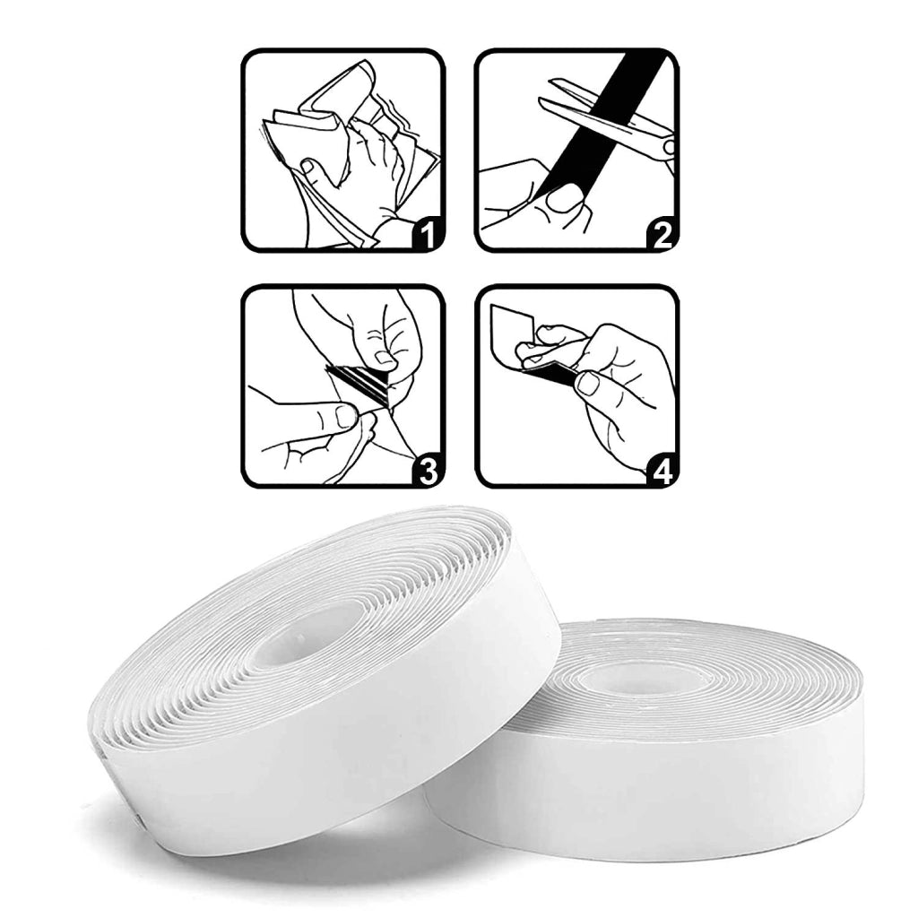 24m Velcro adesivo multiuso - 6 rotoli da 4m