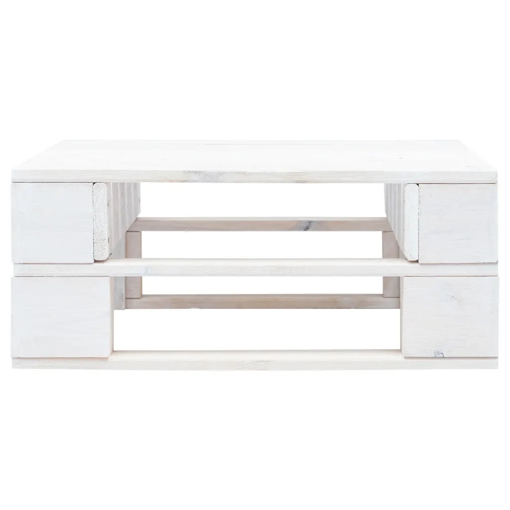 Ottomana da Giardino Pallet in Legno di Pino Impregnato Bianco 3066428