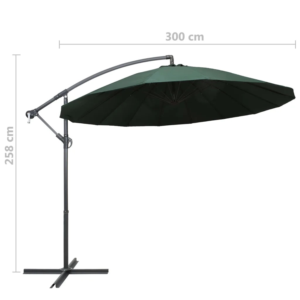 Ombrellone a Sbalzo Verde 3 m Palo in Alluminio 47221