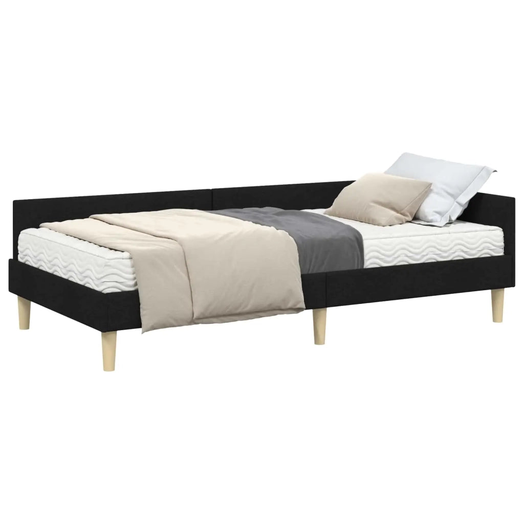 Struttura Letto Angolare con Materasso 2 pz-Giroletto con materasso Verde Tessuto 500524