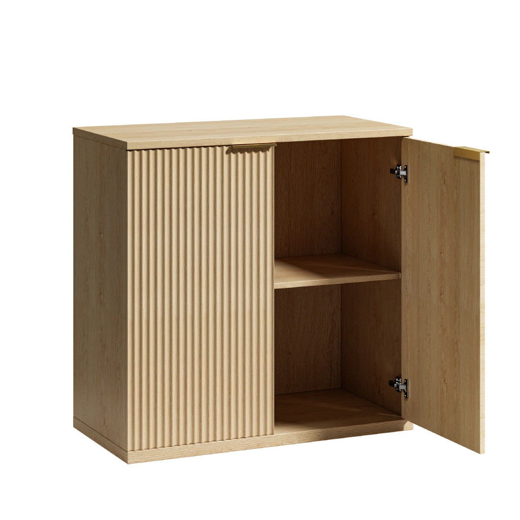 CREDENZA a 2 ante 80 x 40 x 80 cm MDF colore quercia