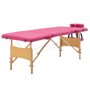 Lettino da massaggio pieghevole 4 zone legno rosa 02_0001861
