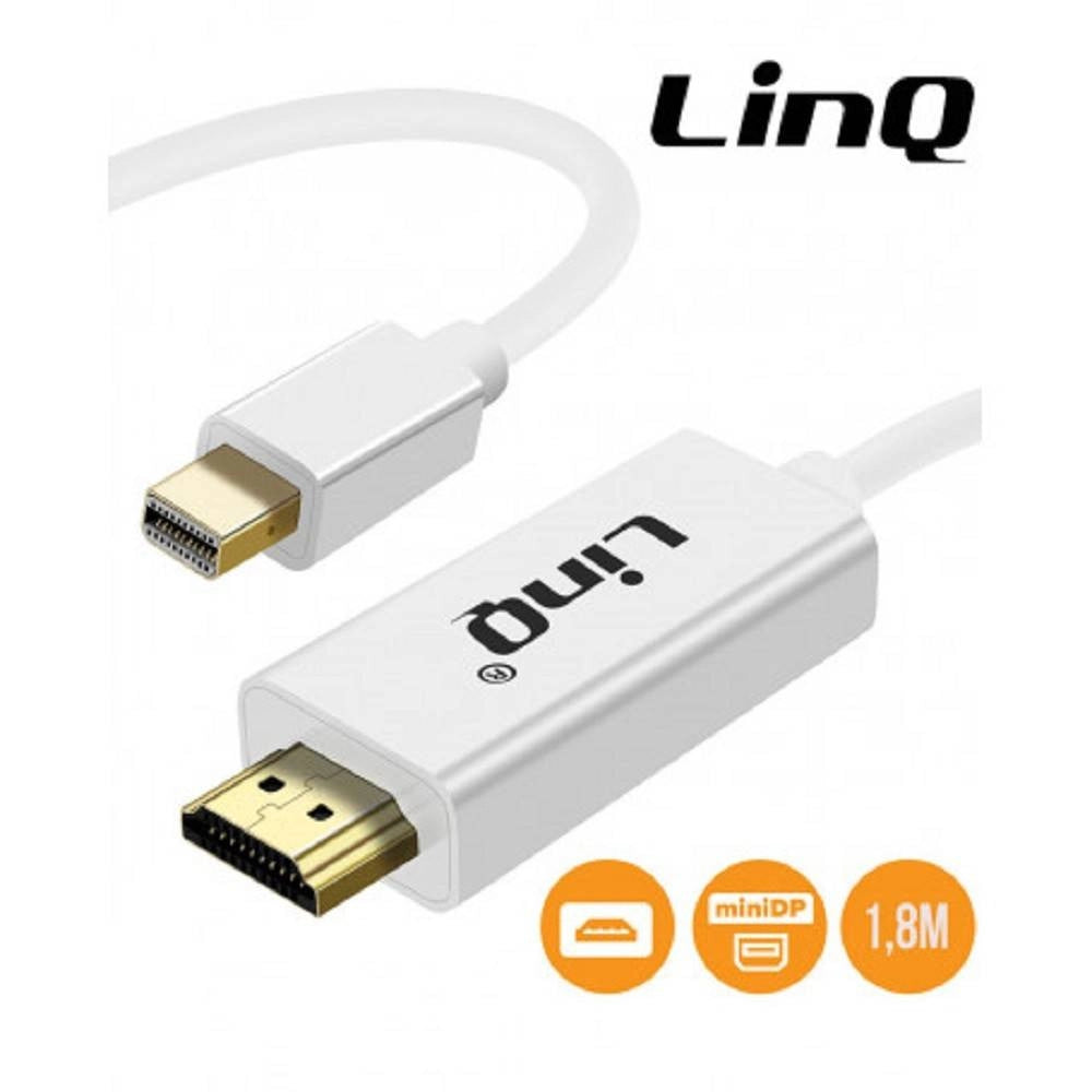 Trade Shop - Cavo Adattatore Mini Displayport Maschio A Hdmi Maschio 1.8mt Full Hd 1080 Mdh-18b -