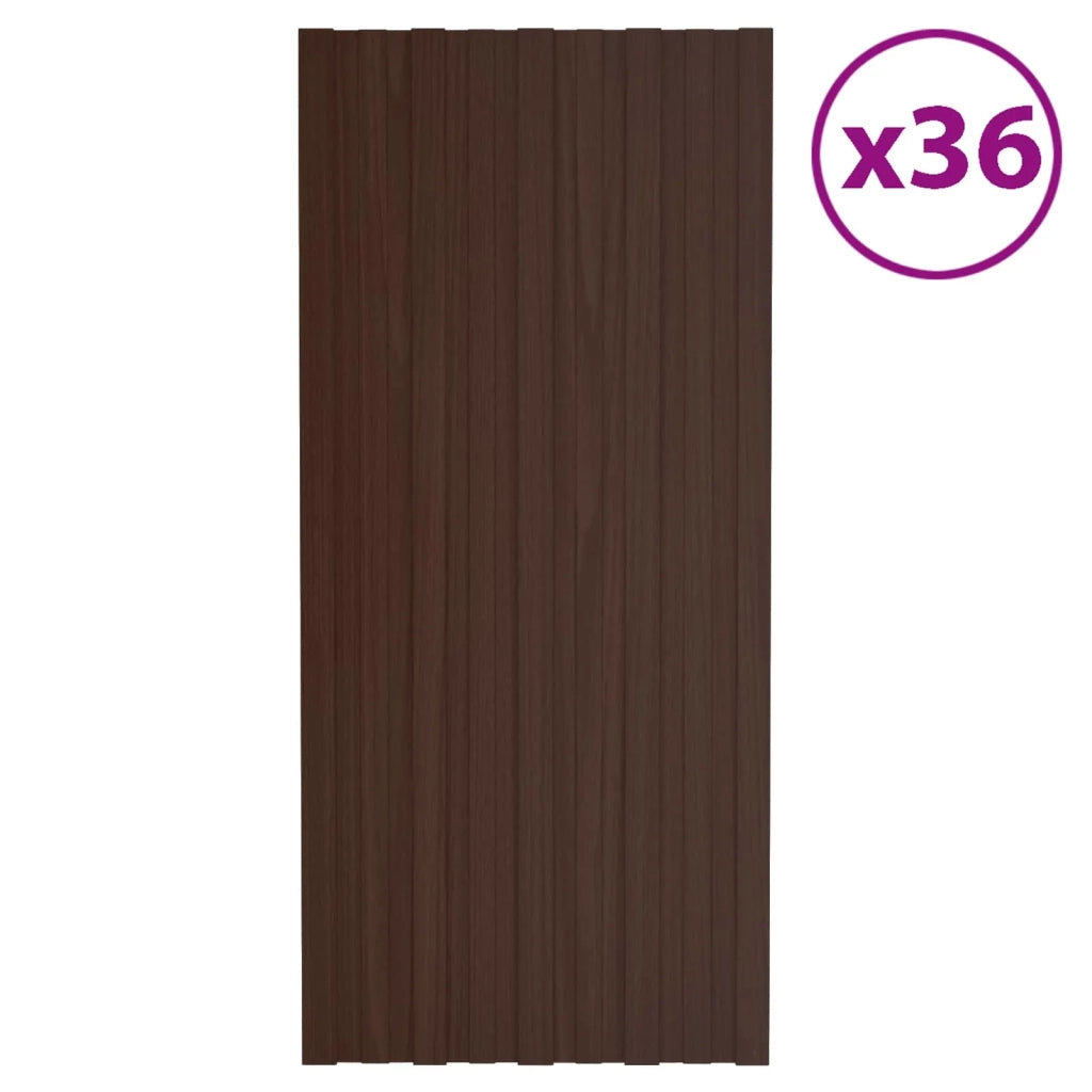Pannello per tetto 36 pcs Marrone 100 x 45 cm Acciaio zincato