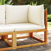 Divano da giardino angolare con cuscini in legno di acacia e rattan 4008176
