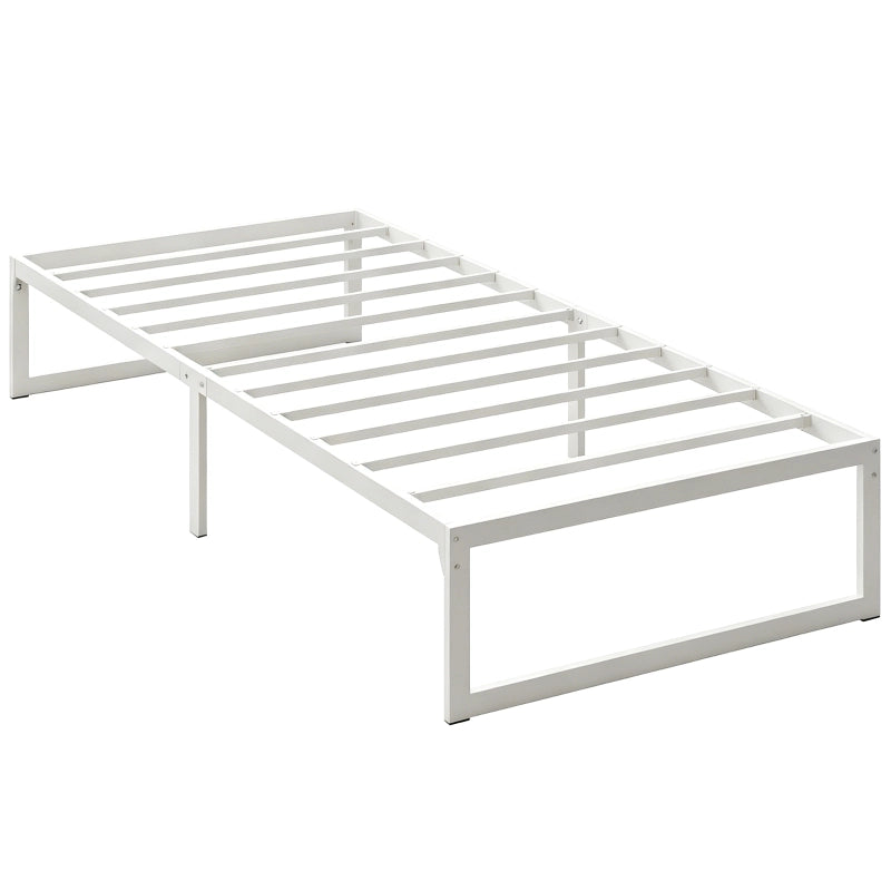 LETTO Singolo 90x200 cm in Metallo Bianco senza testiera con spazio contenitore