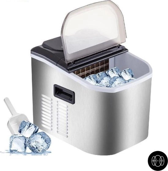 Ijsblokjesmachine Zelfvriezend - 24 Blokjes in 13-25 min/18kg per 24U/1,1kg di Stoccaggio