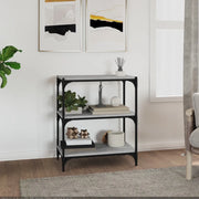 Libreria-Scaffale per Libri-Mobile di Stoccaggio grigio sonoma 60x33x70,5cm Legno Multistrato e Acciaio