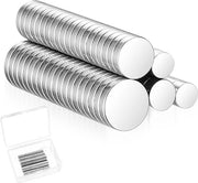 Magnetodi Neodymium Extra Forte, Piccoli Magnetici Sferici, 4 Misure: 5 x 3 mm, 6 x 3 mm, 8 x 2 mm, 10 x 2 mm, Argento, 80 Pezzi