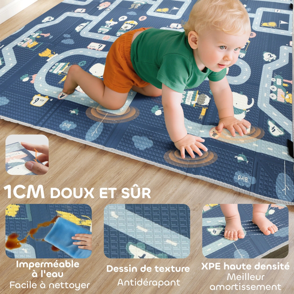 Tappeto gioco pieghevole bambini ¨C Xylo ¨C schiuma spessa 202x180,5x1cm multicolore