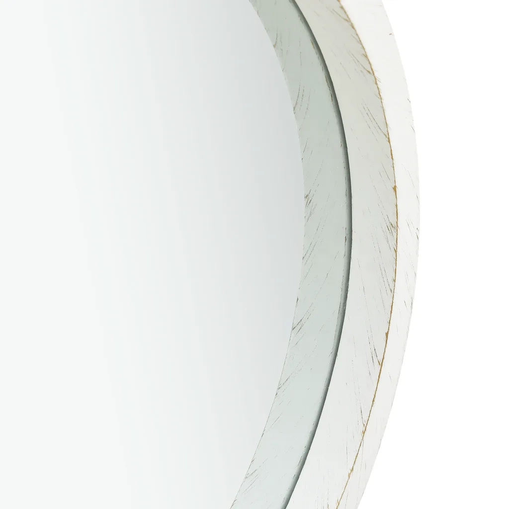 Specchio da Parete con Cinghia-Specchio a Muro-Specchio Decorativo 50 cm Bianco